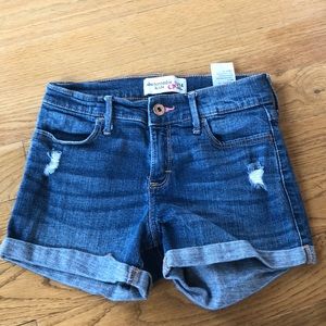 Abercrombie Kids jean shorts with some rips